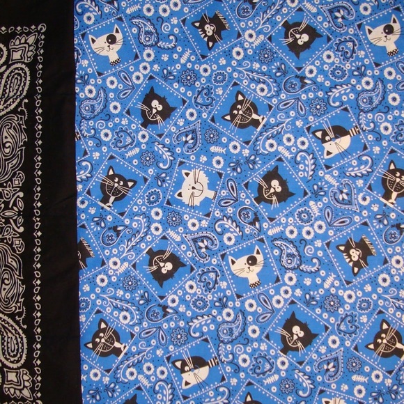 Paisley Cats w Bandana Cuff Pillowcase Set